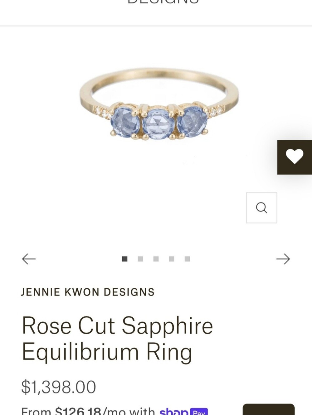 Jennie Kwon White Gold Sapphire and Diamond Ring